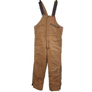Vtg Key Imperial Insulated Duck Canvas Bib Overalls Zip Snaps Medium Short Women